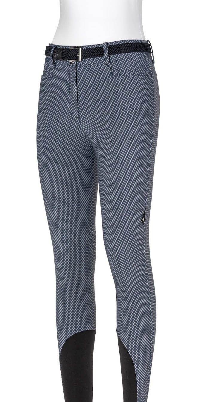 Equiline Erbiekh knee Grip High Waist in diplomatic Blue Design Are a great alternative to your standard Breech. There look stunning complimented with the diplomatic blue sweatshirt. 