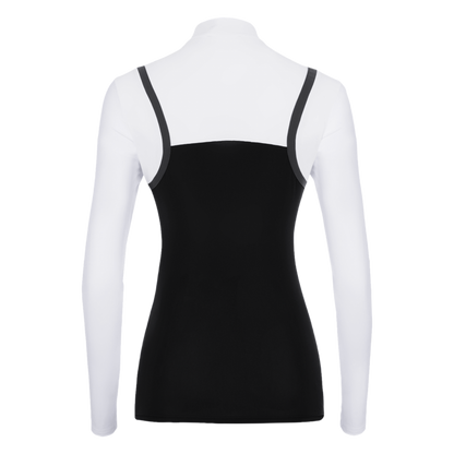 The Laguso Savana show shirt with block colouring in monochrome. This is a super flattering competition shirt made in a breathable and stretchy material.  