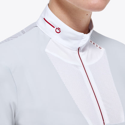 Cavalleria Toscana Light Grey Revo Red Label Tech Knit Show Shirt