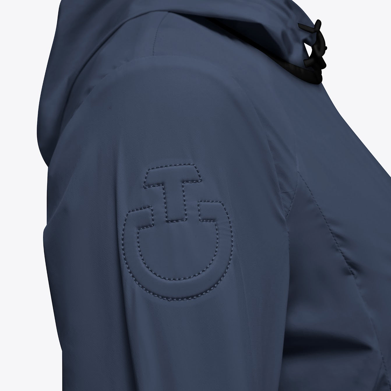 Cavalleria Toscana waterproof hooded jacket with breathable mesh insert in navy. 