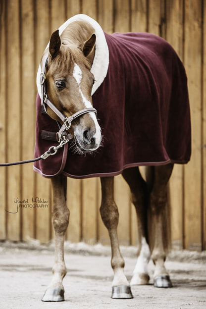 Kentucky Fleece Show Rug Heavy – Bordeaux  The Heavyweight Fleece Show Rug in Bordeaux is NEW for 2020. With all the same characteristics of the original Heavyweight Fleece Show Rug, the Bordeaux will be sort after this year. With the look and hand feel of the authentic wool rug, without all the inconveniences that a wool rug can have.