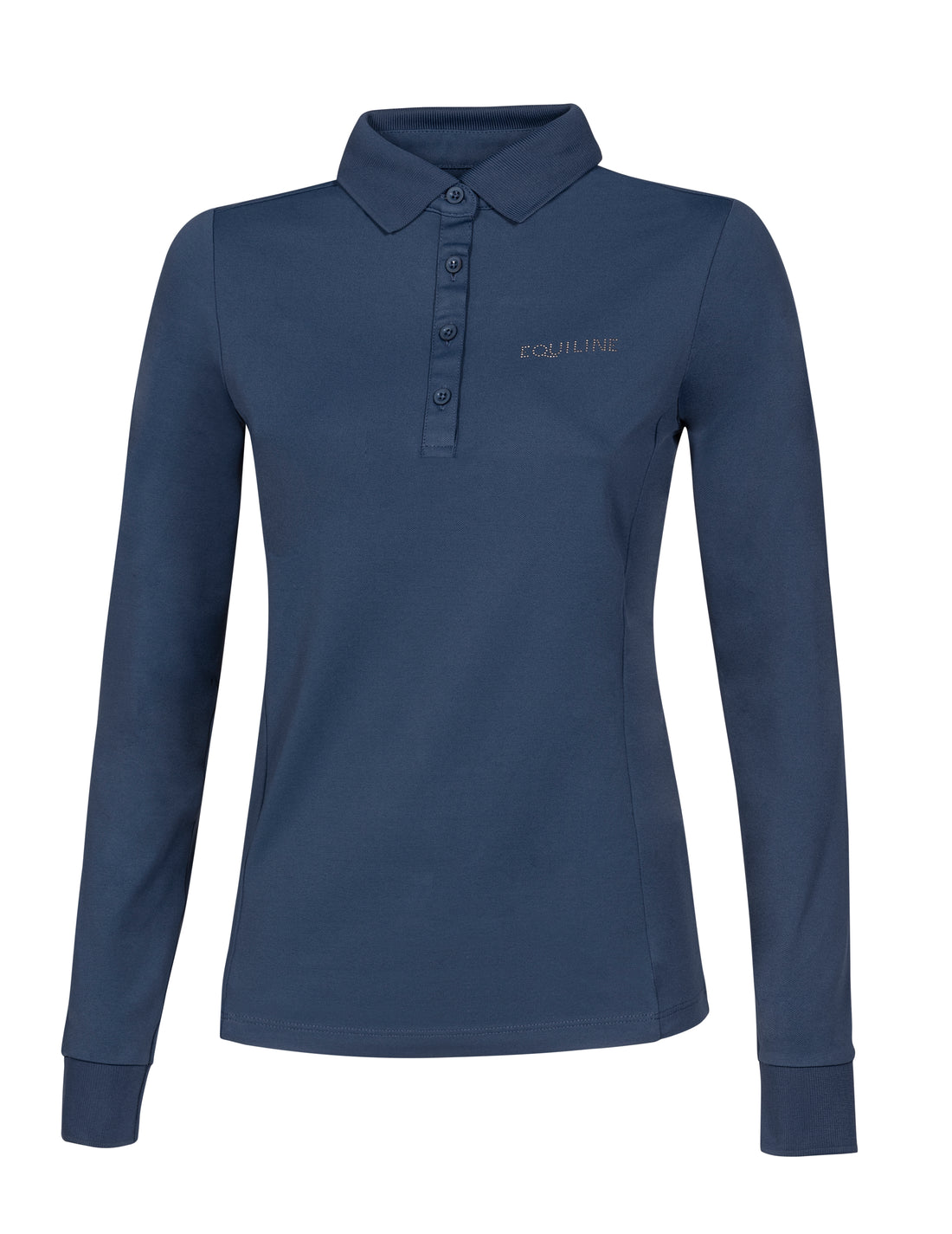 Equiline Evae Blue Long Sleeve Polo Shirt