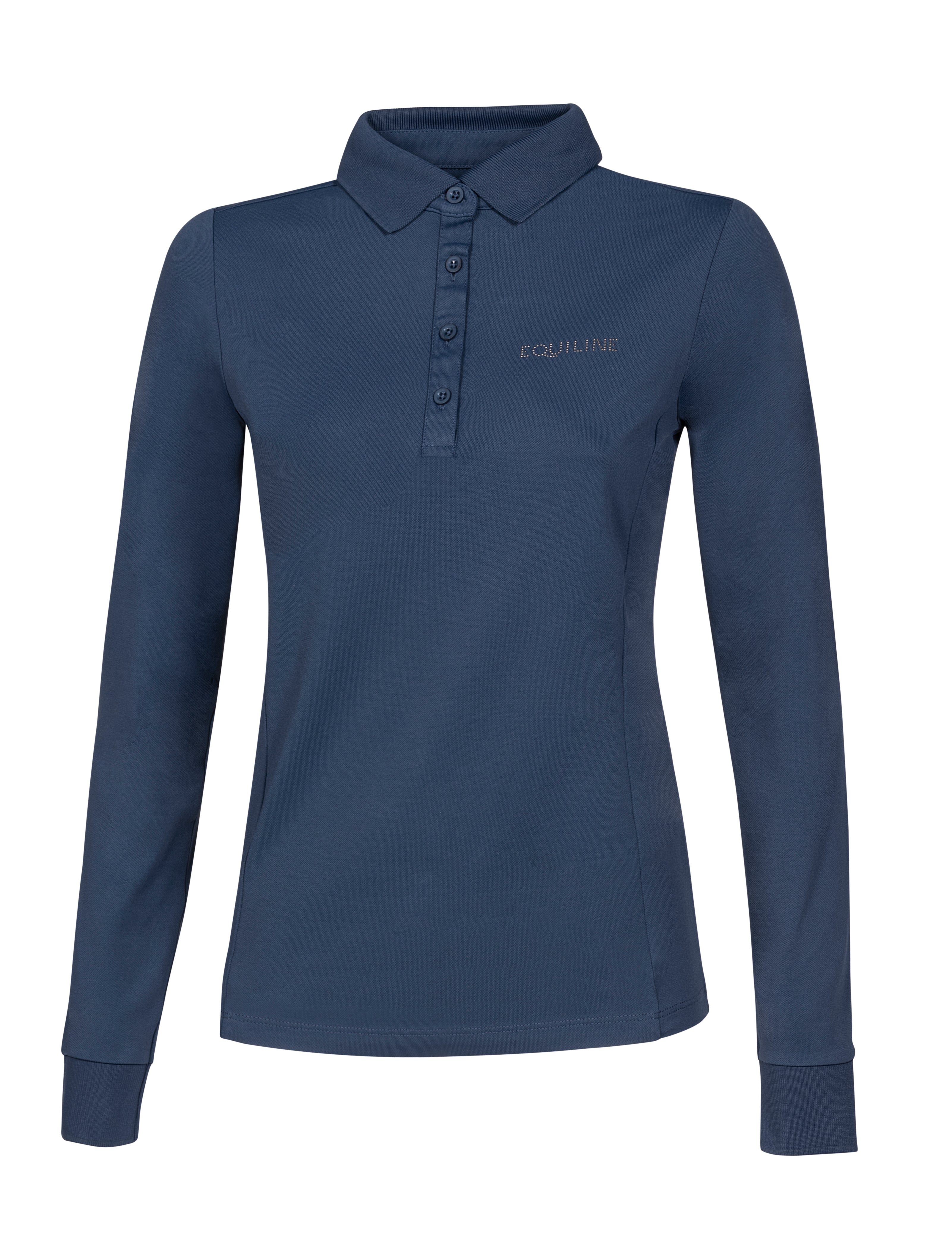 Reduced Equiline Evae Blue Long Sleeve Polo Shirt