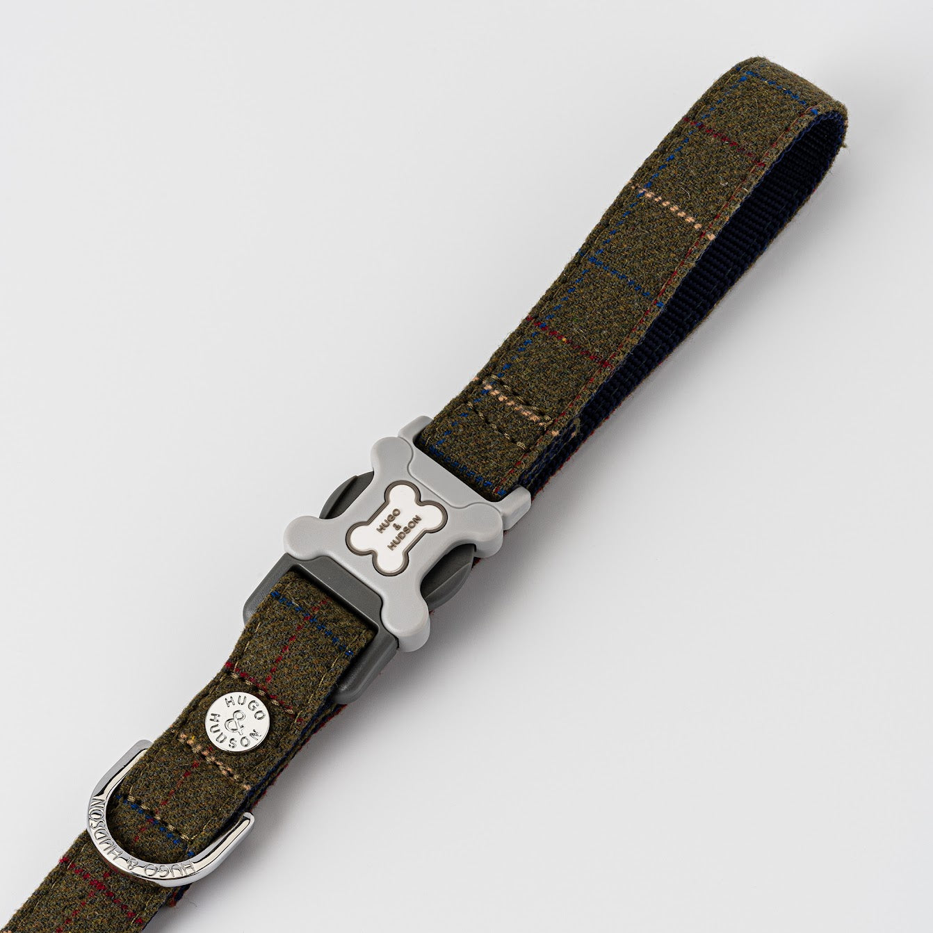 Hugo and Hudson Dark Green Tweed Dog Lead  This beautiful dark green checked tweed lead is from the Hugo and Hudson premium fabric collection.  It&