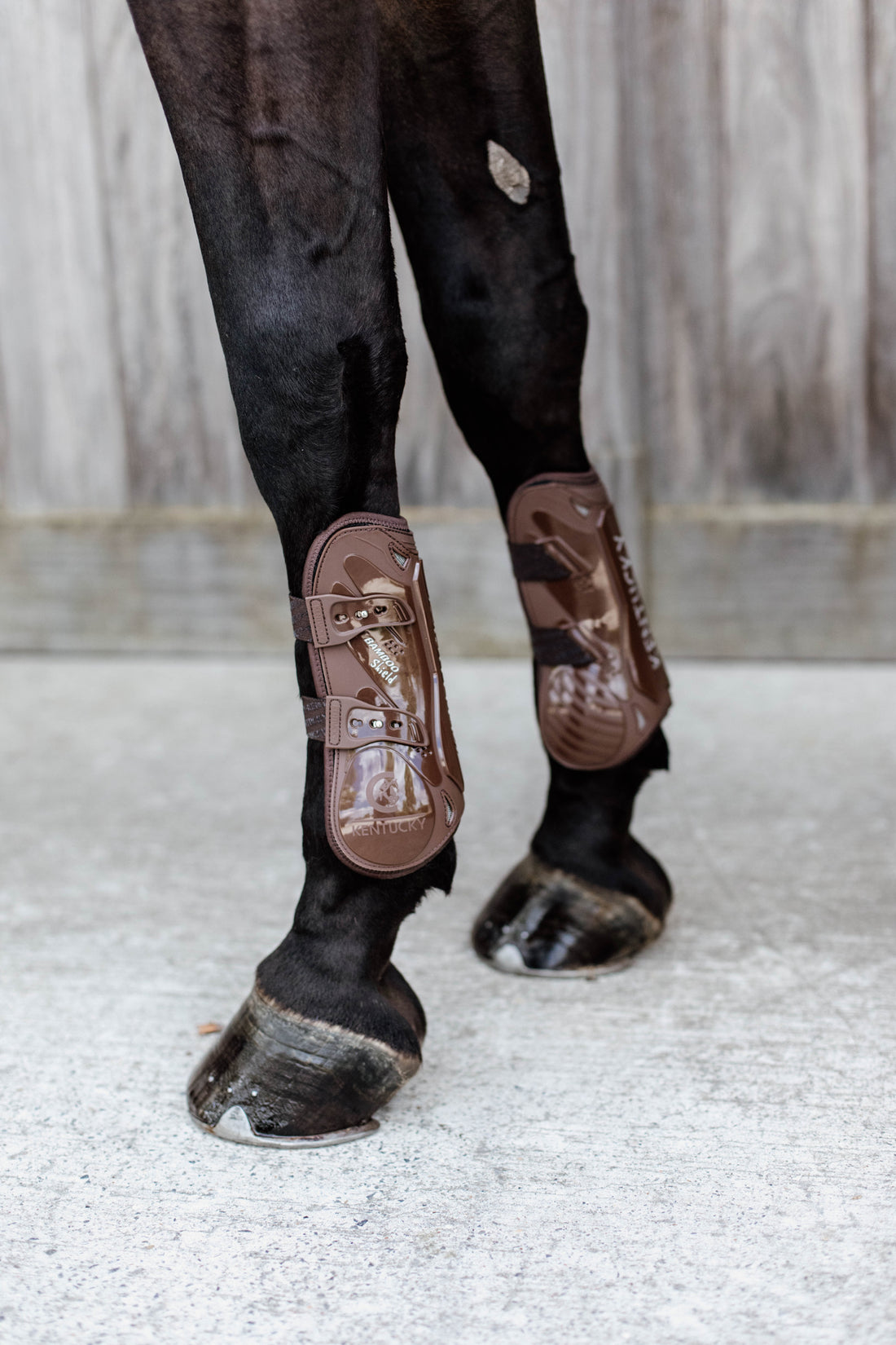 Kentucky Vegan Sheepskin Tendon Boots Bamboo Shield with Elastic fastenings are now available following years of research and development. The Kentucky Bamboo Sheild Supersedes the already very popular Kentucky Sheepskin Tendon Boot.  The new advanced Technology Bamboo Shield provides the ultimate protection to the tendon area, if your horse should over reach higher up the leg.