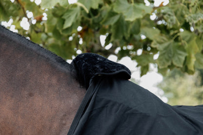 The Horse Bib Sheepskin Wither Protection is great at protecting your horse from rubs caused by the horse rugs. Cleverly made in one piece. It folds in half on the top of the horse rug and as a result protects your horse. The sheepskin side is placed against the horse’s wither, which offers maximum comfort.