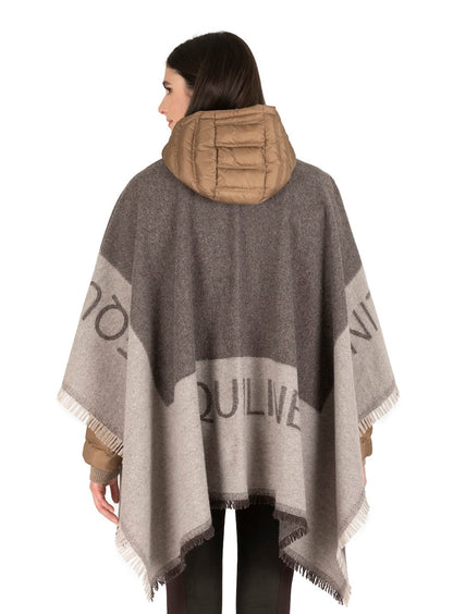 Keep warm and stylish this winter with the new Equiline Poncho. This stunning poncho come in two colour ways grey and camel. Perfect for an extra layer when it gets chilly. Great for the shows or on the slopes. 