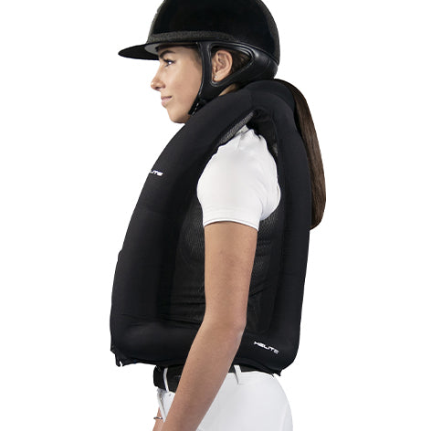 The Zip In 2 by Helite is the new 2 in 1 vest which offers the rider a great freedom of movement and protection with the quickest inflation time on the market. n the event of a fall the airbag inflates in less than 0,1 seconds and offers an optimal protection from head to tailbone before impact.  Due to the central zip, the airbag can be worn alone, however it is recommended to wear the Zip’In 2 airbag with an approved outer.  