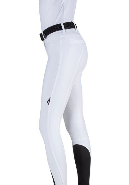 The Equiline Adellek Full Grip White Breeches are made from the new B-Move Fabric, offering breathability and durability. The silicone full seat provides stability in the saddle, and finished with a high waistband.