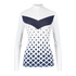 The Vivian Graffic Laguso long sleeve show shirt is perfect for any discipline. The Show shirt has a sporty yet elegant look.  The shirt is made from breathable luxury but stretch jersey, a graduated Graffic print to the front with a zip and cover front opening.    Machine washable at 30’