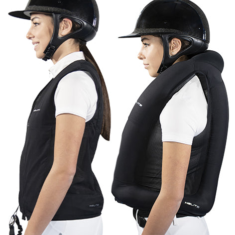 The Zip In 2 by Helite is the new 2 in 1 vest which offers the rider a great freedom of movement and protection with the quickest inflation time on the market. n the event of a fall the airbag inflates in less than 0,1 seconds and offers an optimal protection from head to tailbone before impact.  Due to the central zip, the airbag can be worn alone, however it is recommended to wear the Zip’In 2 airbag with an approved outer.  