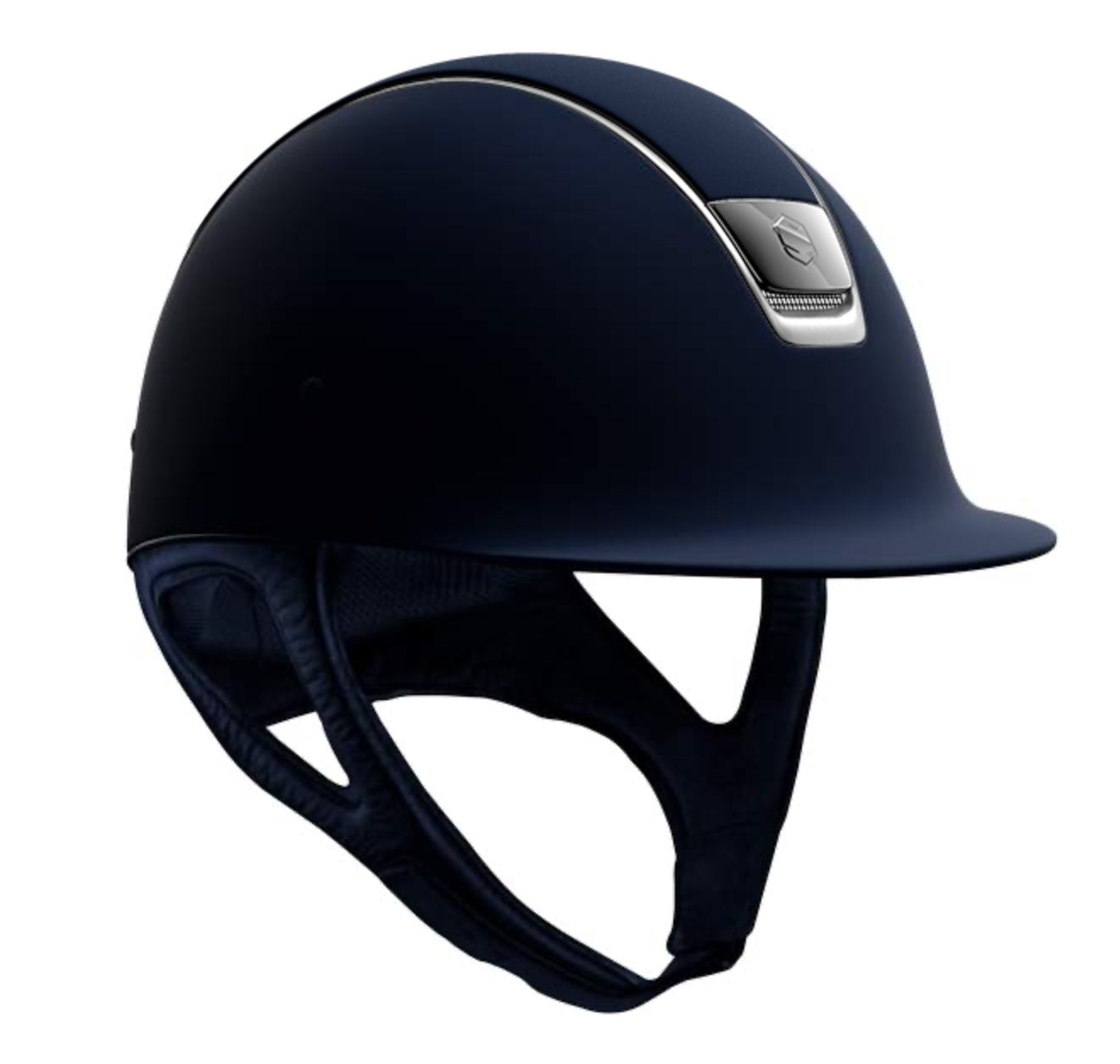 The Samshield Shadowmatt riding hat with titanium trim.  Available in Black, Navy and Brown. 