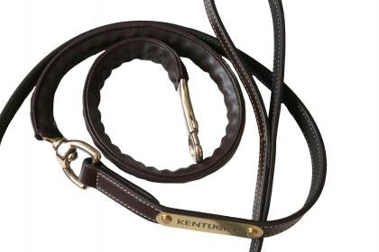 The Kentucky leather covered chain lead in brown. This lead has the control and strength of the stallion chain lead but is cased in artificial leather for a softer feel.