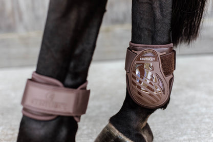 Kentucky Young Horse Fetlock Boots Air are the perfect match for the New Kentucky Tendon Boots Bamboo Shield.   Approved for jumping rounds in both FEI and BS the New Kentucky Young Horse Fetlock Boots Air have a double Velcro fastening helping to keep your boot securely fastened. The secure fastening prevents the boot turning when jumping or exercising and therefore keeps the horses hind legs consistently protected.