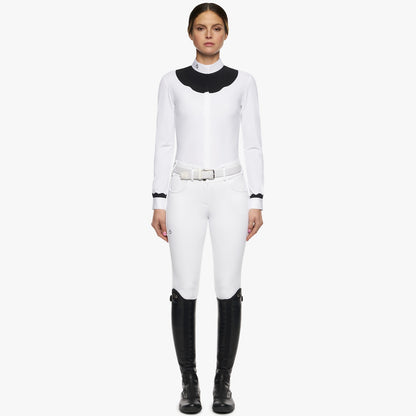 Cavalleria Toscana Black and White Scalloped Bib Long Sleeve Show Shirt outfit 