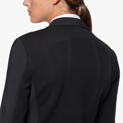 Step into the season with the new Cavalleria Toscana Tech knit show jacket. This jacket features the new gold metallic CT logo on the sleeve.  Matching CT show shirts, coats and training tops available. 