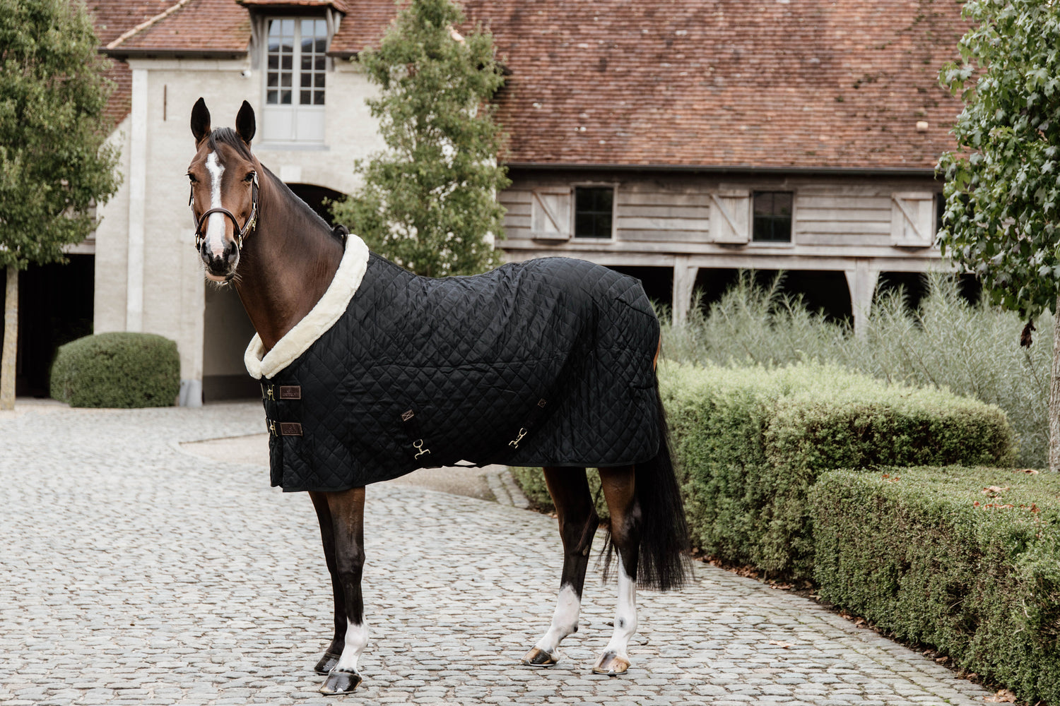 The Kentucky Horsewear Show Rug  has a contoured shape gives the perfect fit. The Faux fur creates tiny air pockets and as a result traps air, retaining the horses body heat.   The luxurious soft artificial fur lining prevents rubbing whilst providing ultimate comfort and warmth for your horse.