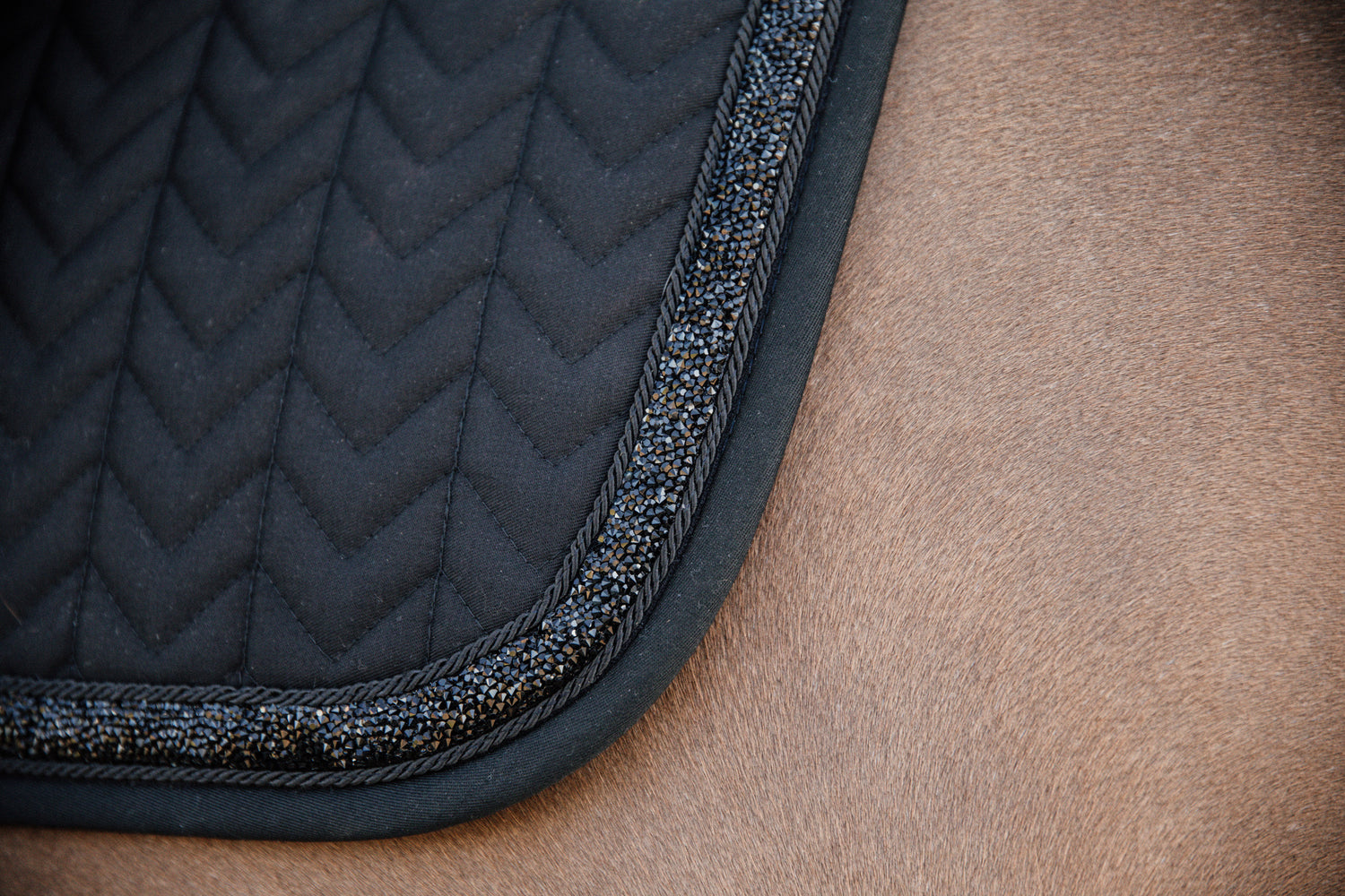 Kentucky’s Saddle Pad Glitter Stone jumping pad is stunning. The stones ooze sophistication and style. The pad is shaped for jumping and provides excellent cushioning between the horse while protecting against friction. 