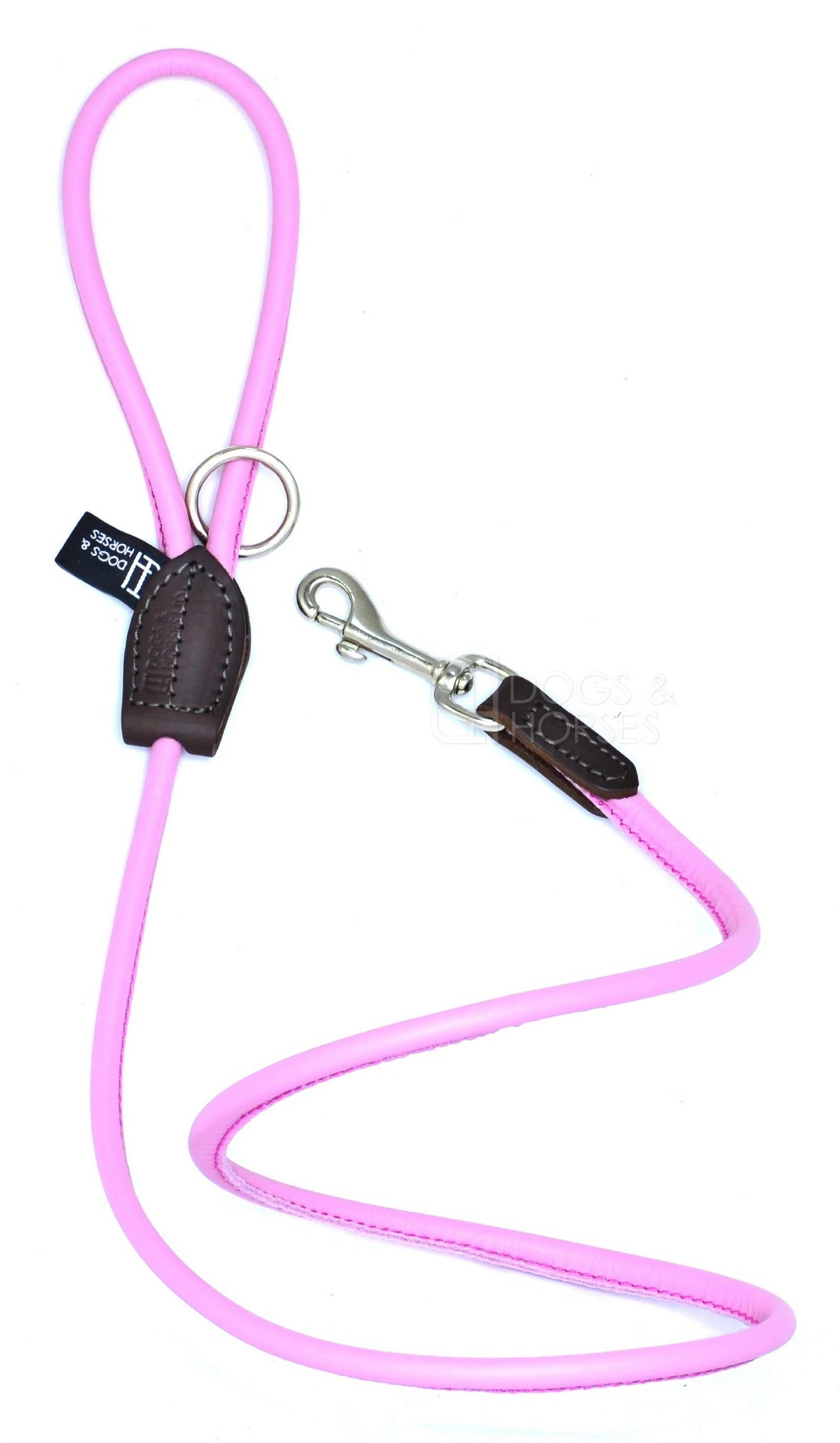 Dogs and Horses Pink rolled leather lead