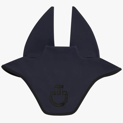 This CT fly veil is in navy with an embroidered black logo and trim. Made in a lightweight jersey material and lined with a sound proofing material.