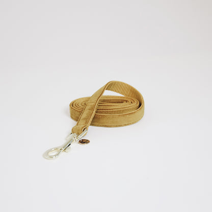 The Kentucky Velvet dog lead is made from a luxury soft yet durable velvet. The lead is lined with nylon for added strength.  Self handle and gold clip for attachment to collar. 