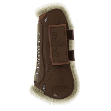 Kentucky Brown Velcro Sheepskin Bamboo Shield Tendon Boots